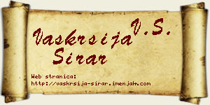 Vaskrsija Sirar vizit kartica